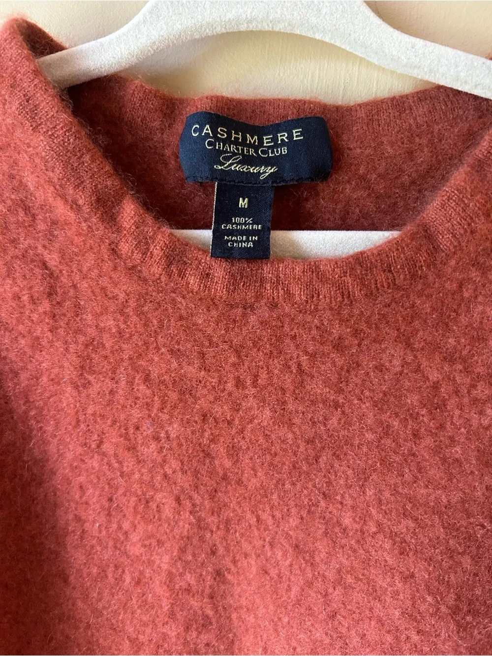Charter Club 100% CASHMERE Sweater Girls Size Medium Orange Pullover Luxury - Picture 4 of 7